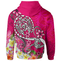 Polynesian Hoodie Turtle Plumeria Pink Color - Polynesian Pride