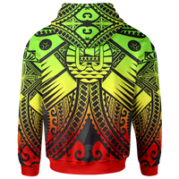Tahiti Zip up Hoodie Reggae Seal with Polynesian Tattoo - Polynesian Pride