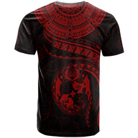 Tonga Polynesian T Shirt Tonga Waves (Red) - Polynesian Pride