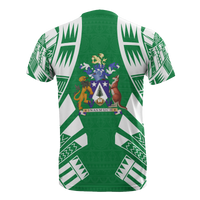 Norfolk Island T Shirt Norfolk Island Coat Of Arms Polynesian Tattoo Green Style - Polynesian Pride
