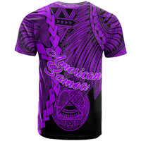 American Samoa Polynesian Custom T Shirt Tribal Wave Tattoo Purple - Polynesian Pride