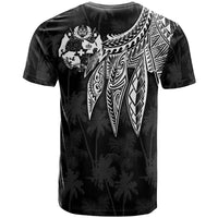 Tonga Custom T Shirt Polynesian Wings (White) - Polynesian Pride