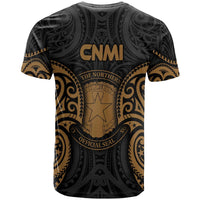 Northern Mariana Islands Polynesian Custom T Shirt CNMI Spirit Gold - Polynesian Pride