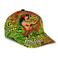 Hawaii Hula Girl Reggae Cap - LT2 - Polynesian Pride