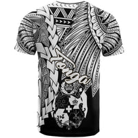 Tonga Polynesian T Shirt Tribal Wave Tattoo White - Polynesian Pride
