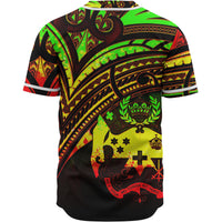 Tonga Baseball Shirt - Reggae Color Cross Style - Polynesian Pride