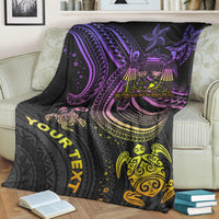 Fiji Custom Personalised Premium Blanket - Pink Turtle - Polynesian Pride