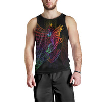 Vanuatu Men Tank Top - Butterfly Polynesian Style Black - Polynesian Pride
