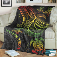 Polynesian Custom Personalised Premium Blanket - Reggae Turtle - Polynesian Pride