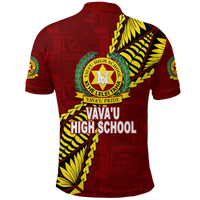 Tonga Vavau High School Tongan Patterns Polo Shirt LT12 - Polynesian Pride