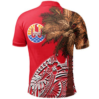 French Polynesia Polo Shirt Palm Tree Polynesian Pattern - Polynesian Pride