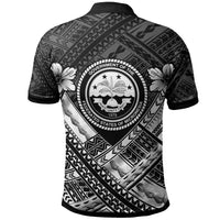 Federated States of Micronesia Polynesian Custom Polo Shirt Federated States of Micronesia White Seal Camisole Hibiscus Style - Polynesian Pride