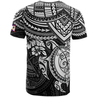 American Samoa T Shirt American Samoan Seal Polynesian Tribal White Black Turtle - Polynesian Pride
