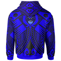 Pohnpei Zip up Hoodie Blue Seal with Polynesian Tattoo - Polynesian Pride
