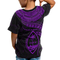 Guam Polynesian Custom T Shirt Guam Waves (Purple) - Polynesian Pride