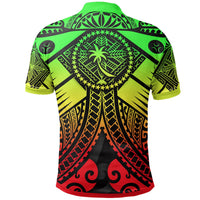 Chuuk Polo Shirt Reggae Seal with Polynesian Tattoo - Polynesian Pride