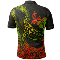 Hawaii Polo Shirt Polynesian Humpback Whale Hibiscus - Polynesian Pride