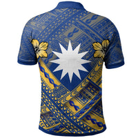 Nauru Custom Polo Shirt Nauru Flag Camisole Hibiscus Style - Polynesian Pride