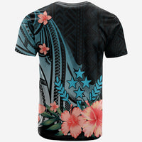 Kosrae T Shirt Turquoise Polynesian Hibiscus Pattern Style - Polynesian Pride