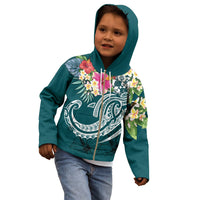 Tonga Polynesian Zip up Hoodie Summer Plumeria (Turquoise) - Polynesian Pride