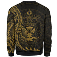 Solomon Islands Sweatshirt - Polynesian Pattern Style Gold Color - Polynesian Pride