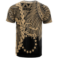 Cook Islands Polynesian Custom T Shirt Tribal Wave Tattoo Gold - Polynesian Pride