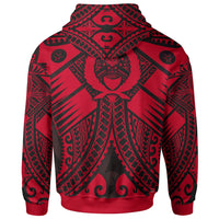Yap Custom Hoodie Red Seal with Polynesian Tattoo - Polynesian Pride