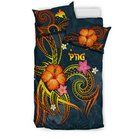 Papua New Guinea Polynesian Bedding Set - Legend of Papua New Guinea (Blue) - Polynesian Pride