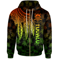 Tuvalu Zip up Hoodie Polynesian Wings (Reggae) Unisex Reggae - Polynesian Pride