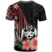 Tonga T Shirt Red Polynesian Hibiscus Pattern Style - Polynesian Pride