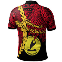 Papua New Guinea National Capital District Province Polynesian Custom Polo Shirt Tribal Wave Tattoo - Polynesian Pride