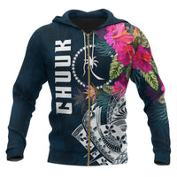 Chuuk Zip up Hoodie Chuuk Summer Vibes Unisex Blue - Polynesian Pride