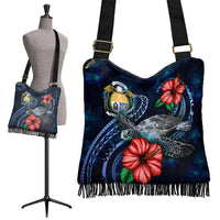 Nauru Polynesian Boho Handbag - Blue Turtle Hibiscus - Polynesian Pride