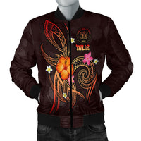 Niue Polynesian Men's Bomber Jacket - Legend of Niue (Red) Red - Polynesian Pride