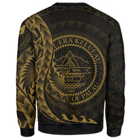 Palau Sweatshirt - Custom Personalised Polynesian Pattern Style Gold Color - Polynesian Pride