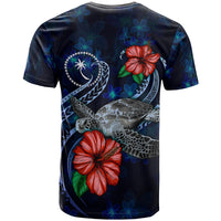 Chuuk Polynesian T Shirt Blue Turtle Hibiscus - Polynesian Pride