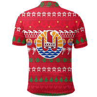 Tahiti Christmas Polo Shirt Ugly Christmas LT12 - Polynesian Pride