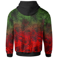 Polynesian Zip up Hoodie Red Hibiscus Patterns - Polynesian Pride