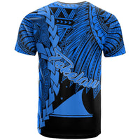 Tokelau Polynesian Custom T Shirt Tribal Wave Tattoo Blue - Polynesian Pride
