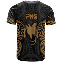 Papua New Guinea Polynesian Custom T Shirt PNG Spirit Gold - Polynesian Pride