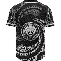 Federated States Of Micronesia Baseball Shirt - White Tribal Wave - Polynesian Pride