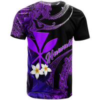 Hawaii Turtle With Plumeria Leaf Purple T Shirt LT12 - Polynesian Pride