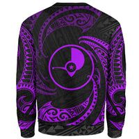 Yap Polynesian Sweater - Purple Tribal Wave - Polynesian Pride