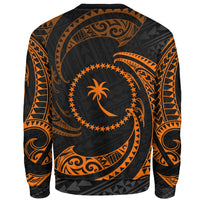 Chuuk Polynesian Sweater - Orange Tribal Wave - Polynesian Pride