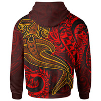 Polynesian Zip up Hoodie Red Shark Polynesian Tattoo - Polynesian Pride