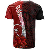 Chuuk Micronesia T Shirt Coat of Arm With Hibiscus - Polynesian Pride