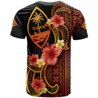 Guam T Shirt Hibiscus Plumeria Mix Tribal Leaves - Polynesian Pride