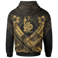New Caledonia Polynesian Zip up Hoodie New Caledonia Gold Seal Camisole Hibiscus Style - Polynesian Pride
