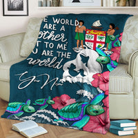 (Custom Personalised) Fiji Mothers Day With Green Turtle Blanket - LT12 - Polynesian Pride