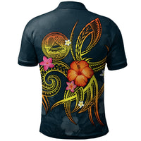 American Samoa Polynesian Custom Polo Shirt Legend of American Samoa (Blue) - Polynesian Pride